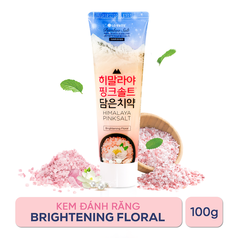 Kem đánh răng Bamboo Salt Himalaya Pink Salt Brightening Floral Mint 100g